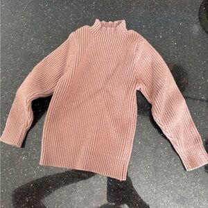 Kids Ribbed Pink mock turtleneck Top